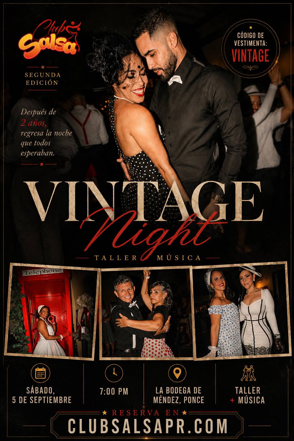 🎓 Vintage Night – Graduación Club Salsa